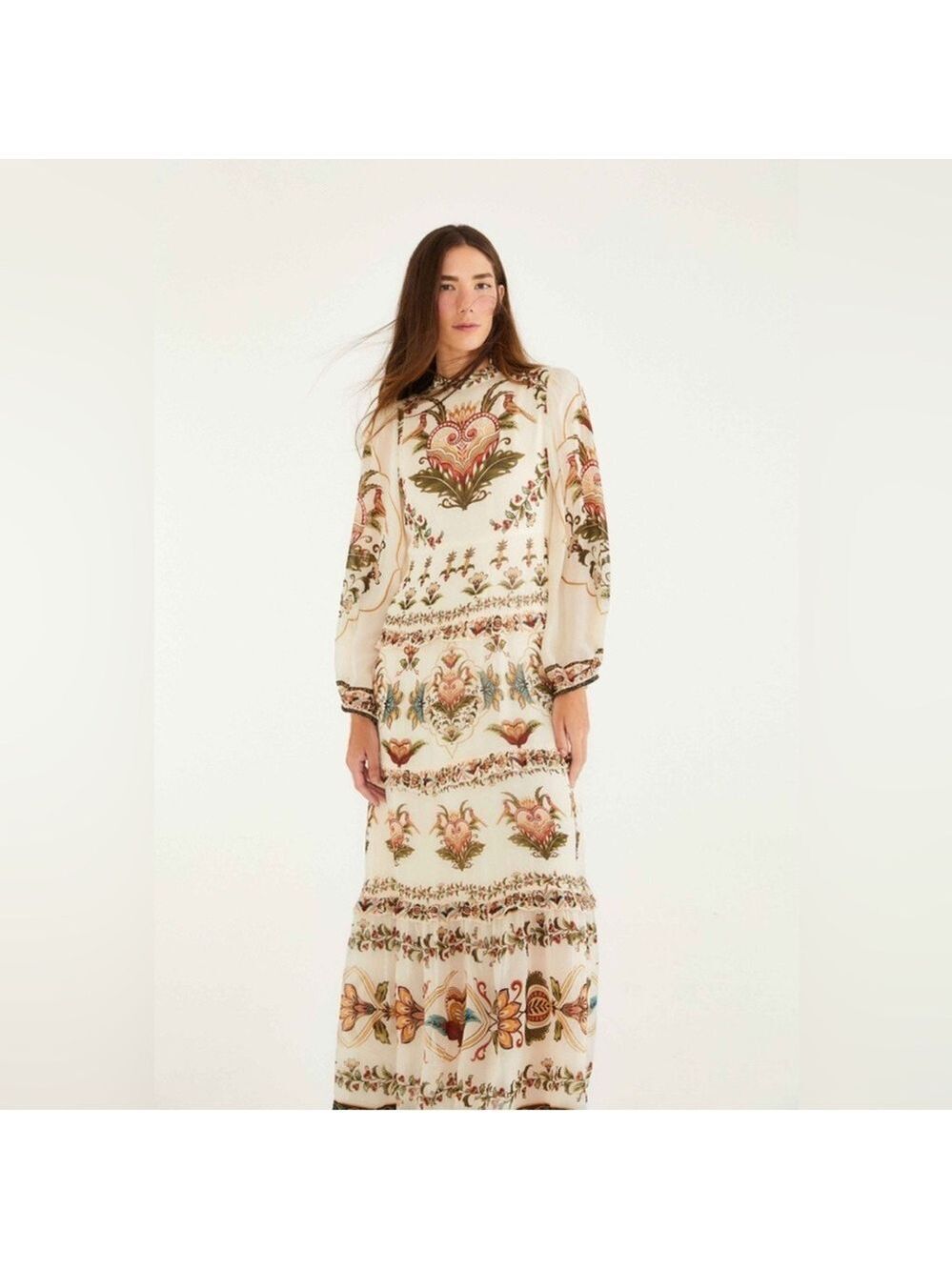 Farm Rio Cream Majestic Hearts Maxi Dress - Picture 3 of 8